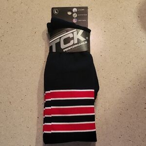 TC Athletic Men's Socks - Black with Red and White Accents